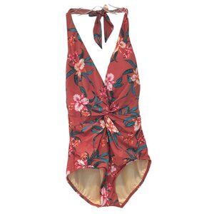 DREAMSUIT by Miracle Brands Women's Size 14 Mauve Pink One Piece Halter Suit